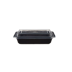 Black Base Rectangular Container 58 Oz 150 Pieces - Hotpack Oman