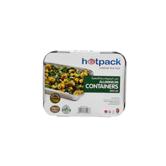 10 Pieces Aluminum Containers with Lid 83120 ( 1200 CC ) 235 x 190 x 35 Mm