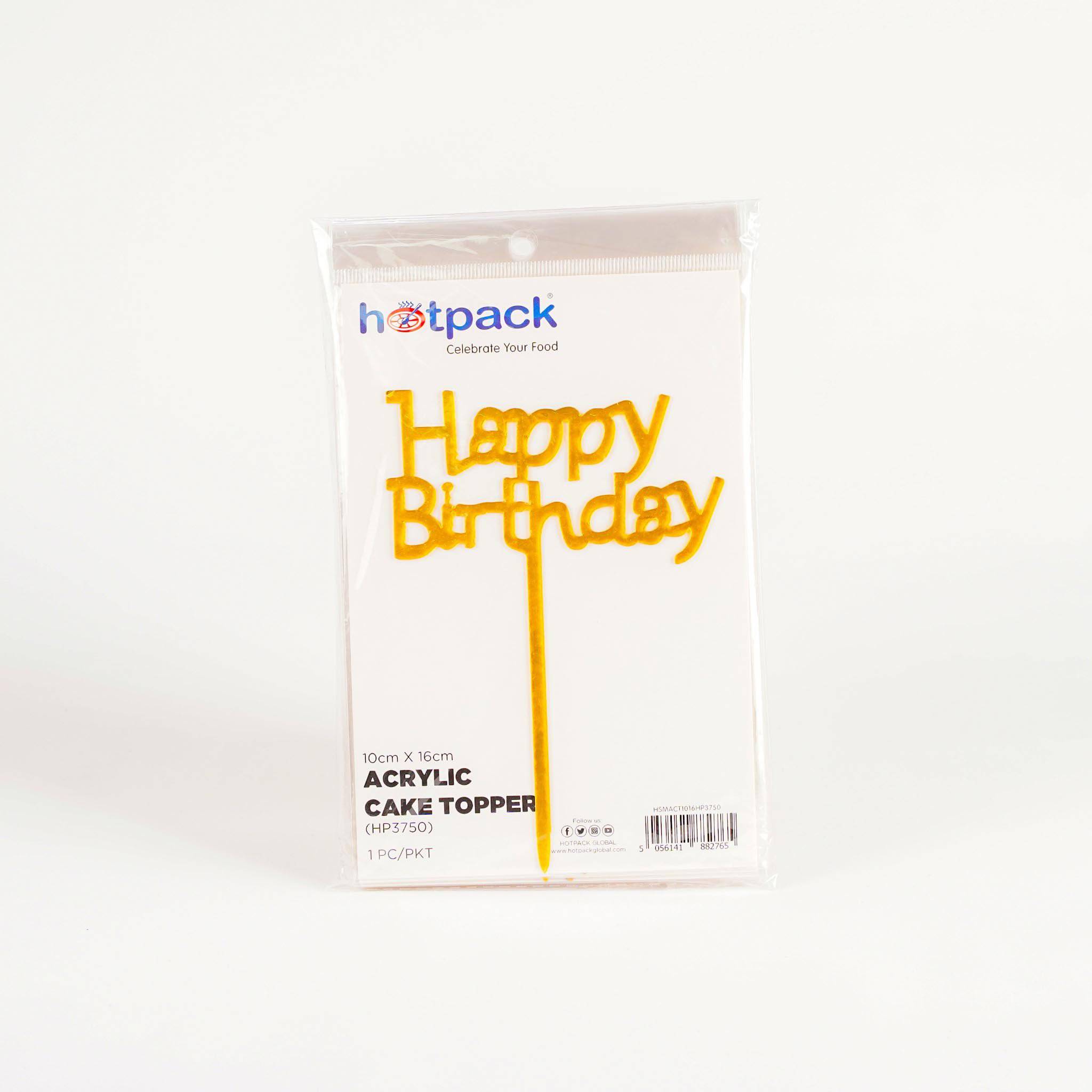 Golden Acrylic Cake Toppers 1 Piece - Hotpack Oman