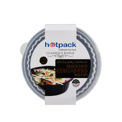 Black Base Round Ribbed Container With Lids