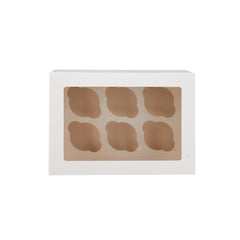 100 Pieces White Cup Cake Box With Inserts