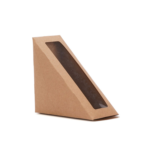 Kraft Sandwich Wedge Box With Window