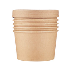 100 Pieces Kraft Paper Noodle Bowl with Kraft Lid