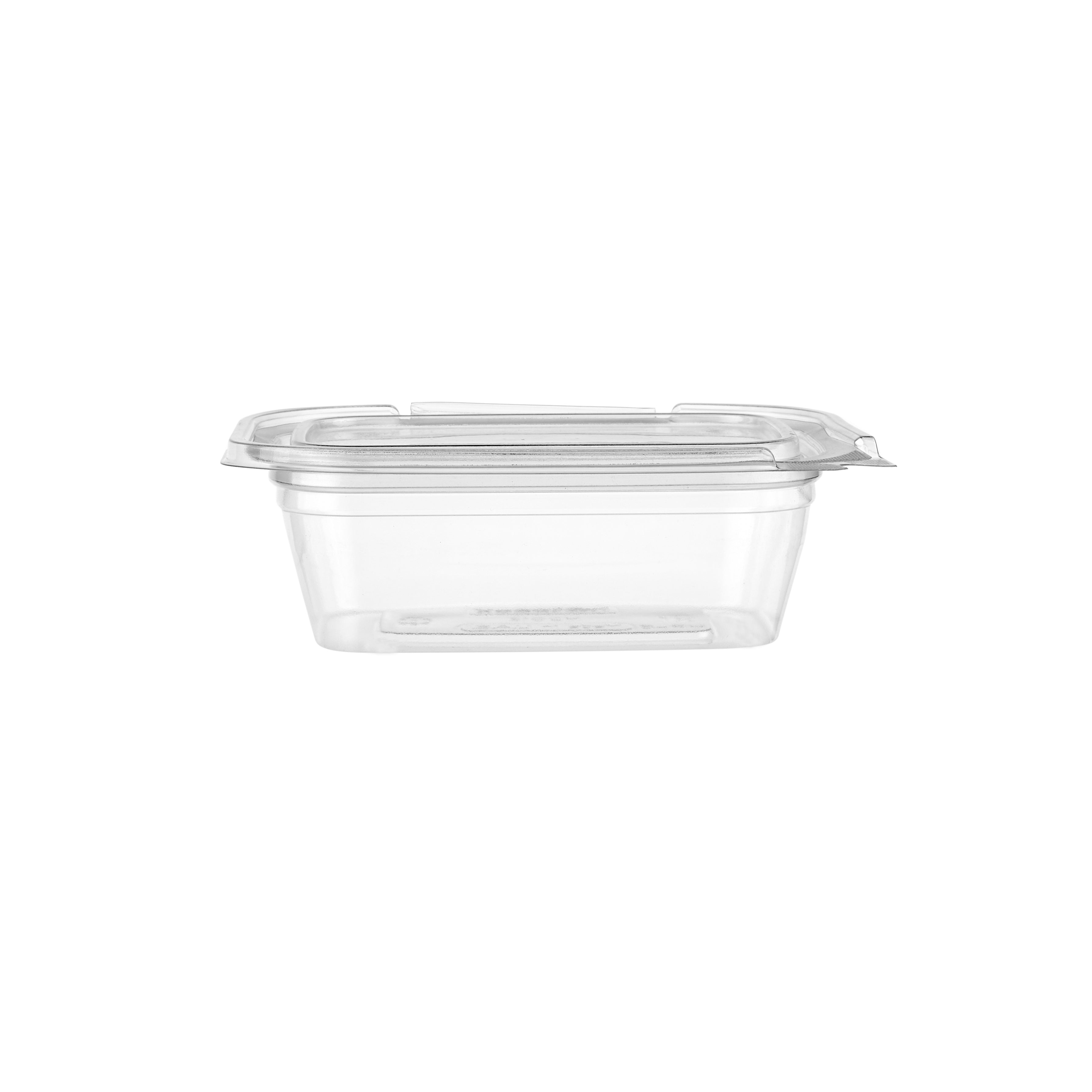 200 Pieces  Hinged Square Deli Clear Pet Container 8oz