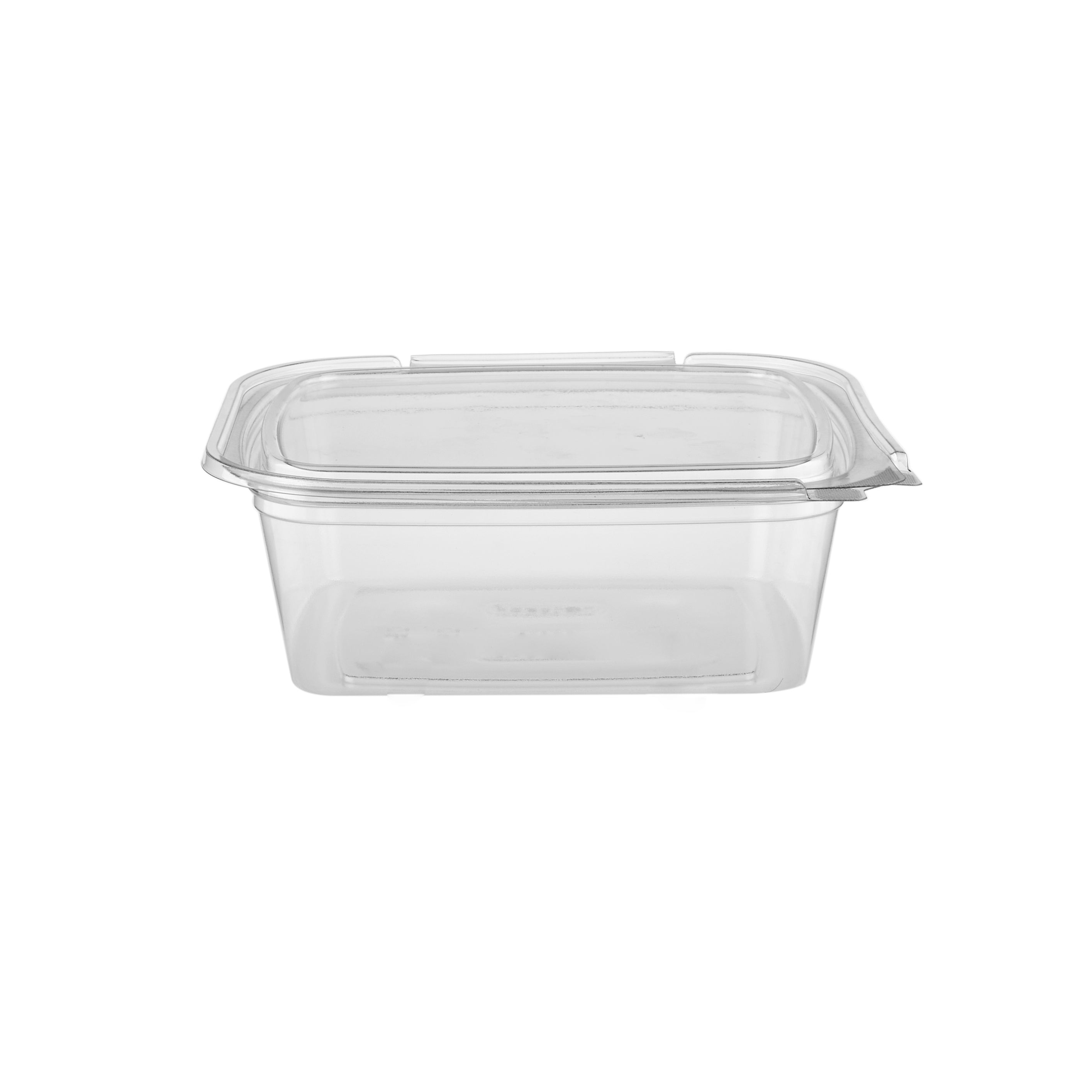 200 Pieces Hinged Square Deli Clear Pet Container  48oz