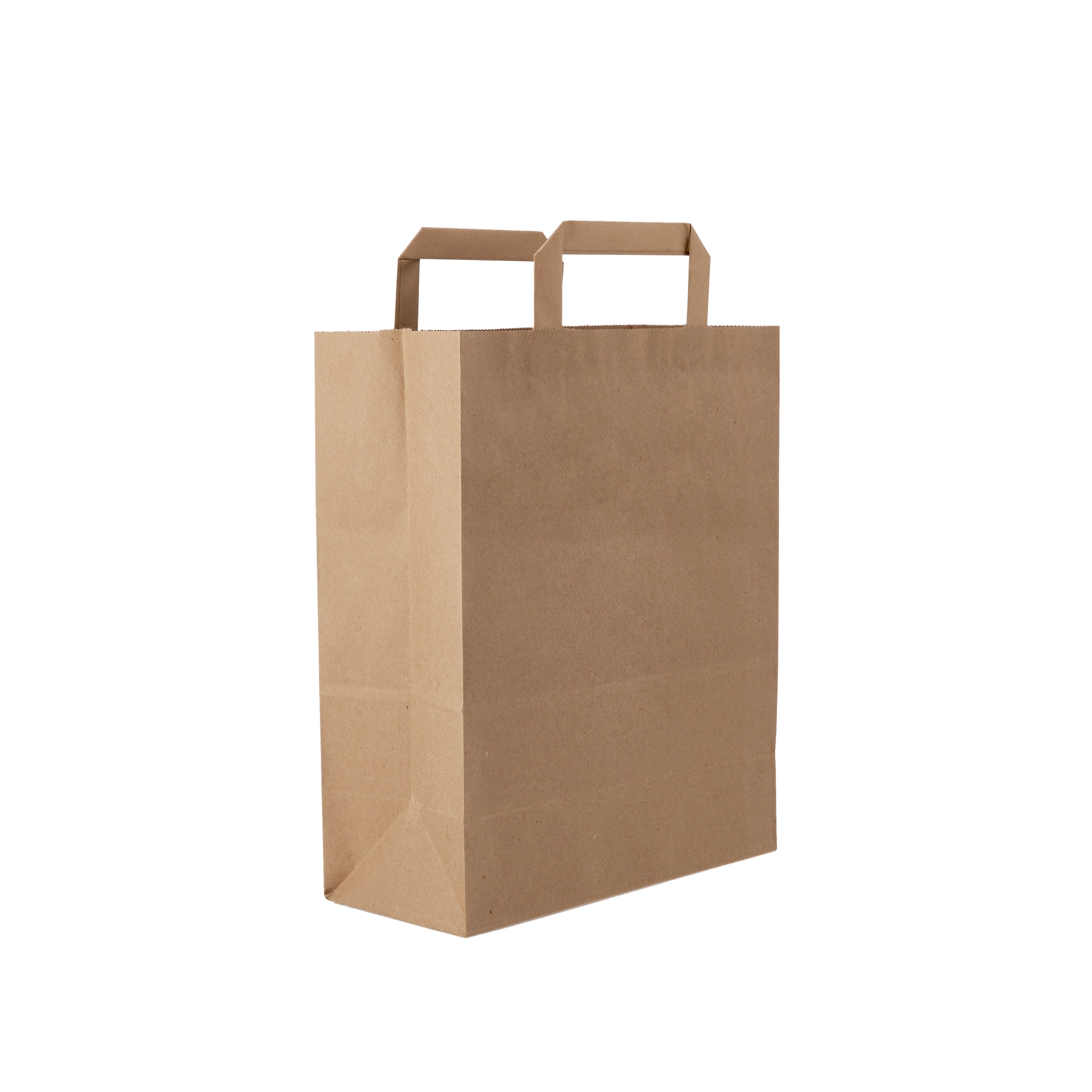  Kraft Brown Paper Bag Flat Handle 24X12X31 Cm