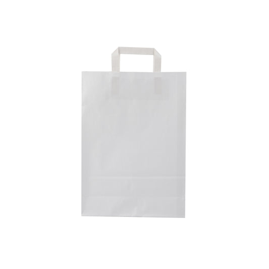 Paper Bag White Flat Handle 26X10X36 Cm