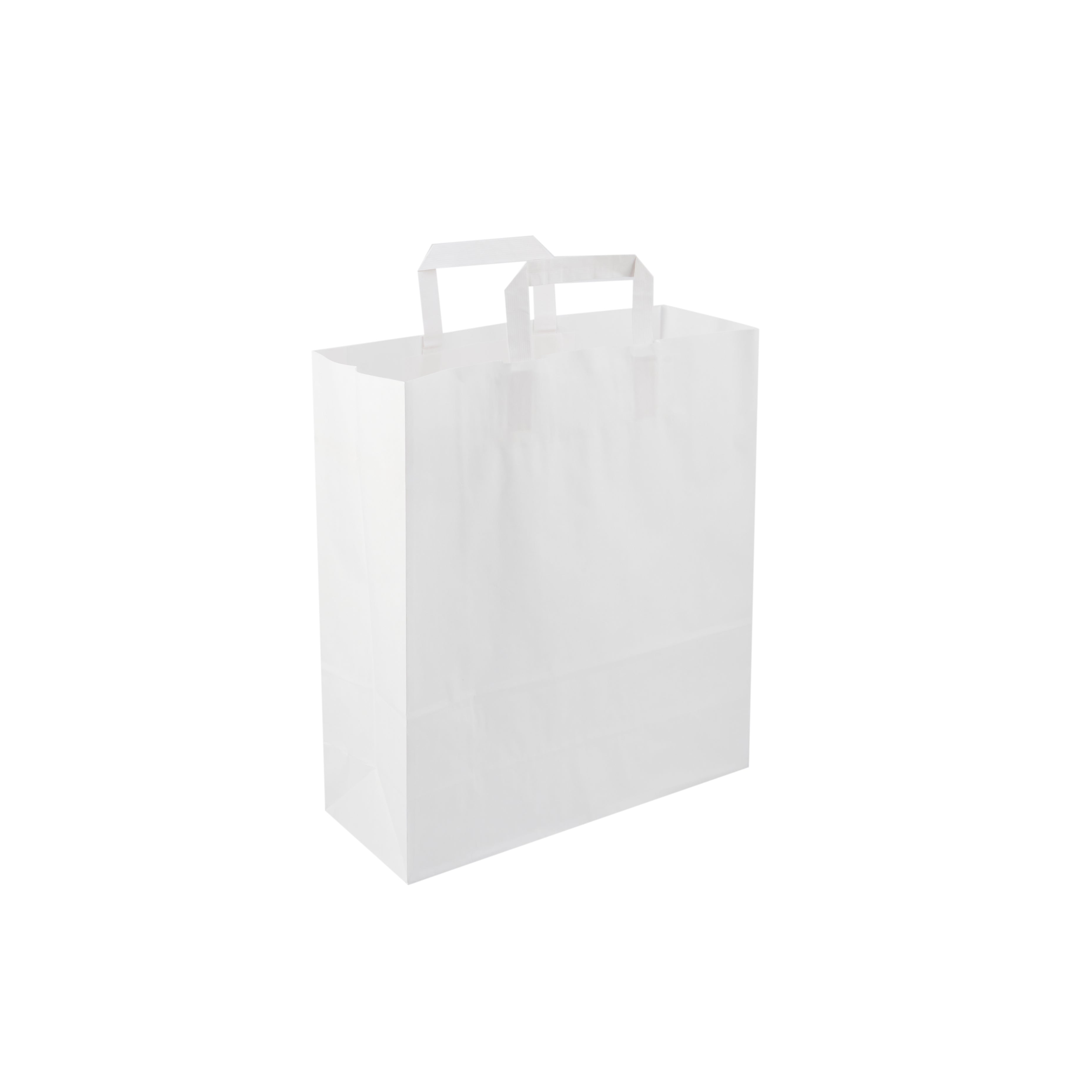 Paper Bag White Flat Handle 32X12X35 Cm