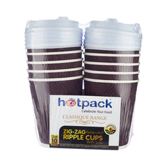 500 Pieces Dark Brown Zig- Zag Ripple Paper Cups 12 Oz