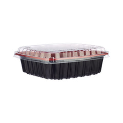 300 Pieces Red & Black Base Container 650 ML with Lids