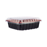 300 Pieces Red & Black Base Container 800 ML with Lids