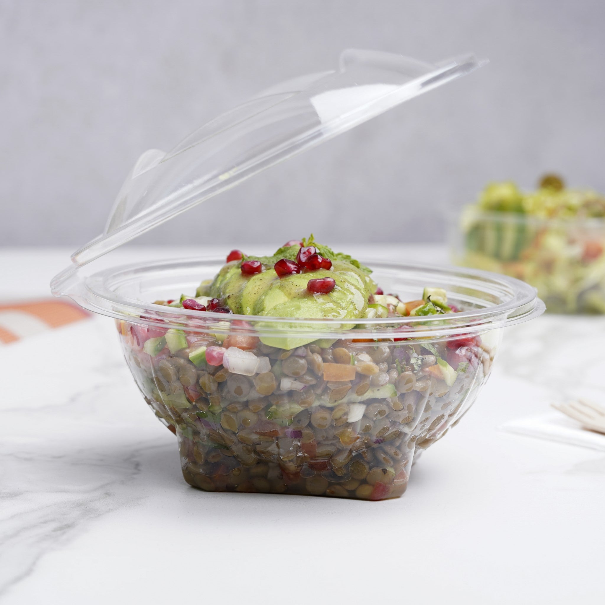 300 Pieces 8 Oz Round Hinged Salad Bowl