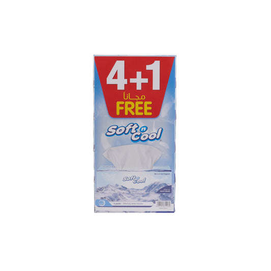 سوفت و كول مناديل للوجه 5 علب (200 منديل × طبقتين)