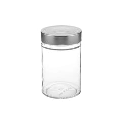 Glass Jar Ergo Shape With Silver Lid