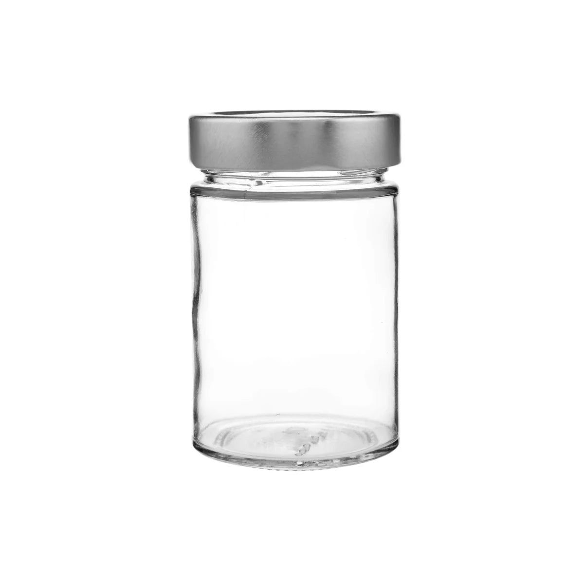 Glass Jar Ergo Shape With Silver Lid