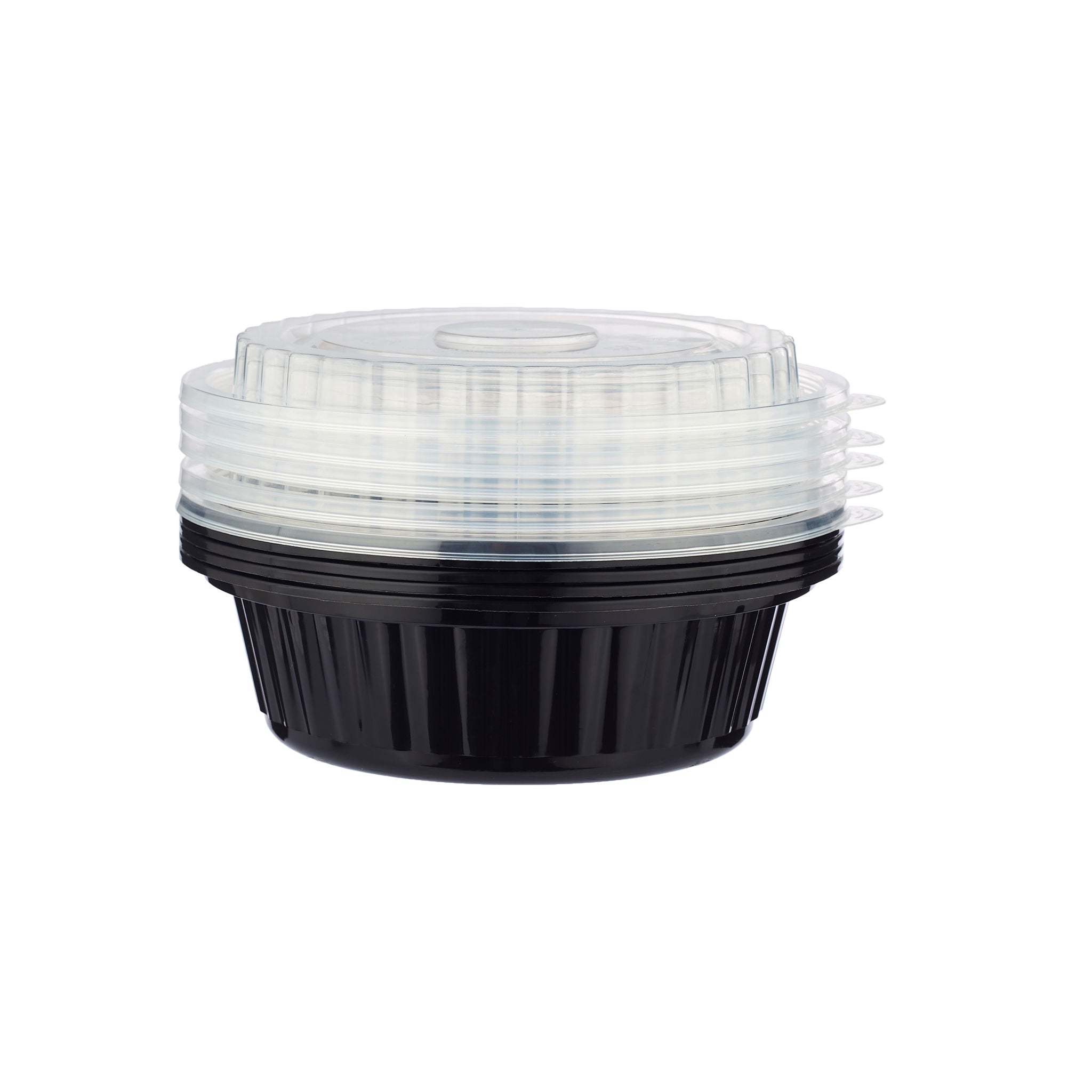 Black Base Round PP Container With Lid