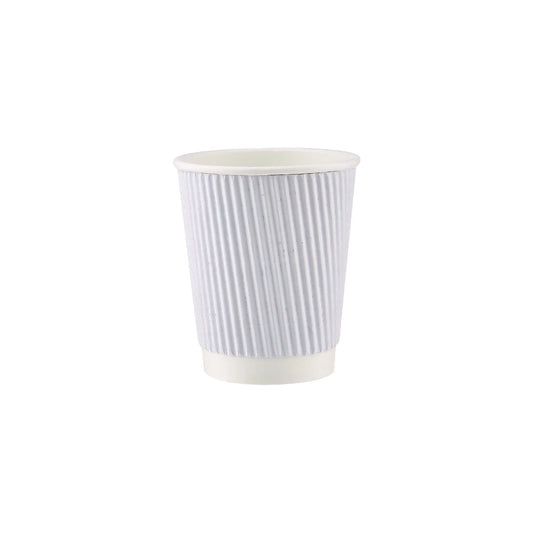 8 Oz White Ripple Cup