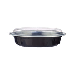 Black Base Round Container +Lid 16 Oz