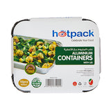 Hotpack | Aluminum Containers with Lid 8342 ( 420 CC ) 147 Mm Length x 122 Mm Width x 40 Mm Height | 10 Pieces - Hotpack Oman