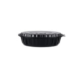 150 Pieces Black Base Round Container With Lid 48 Oz