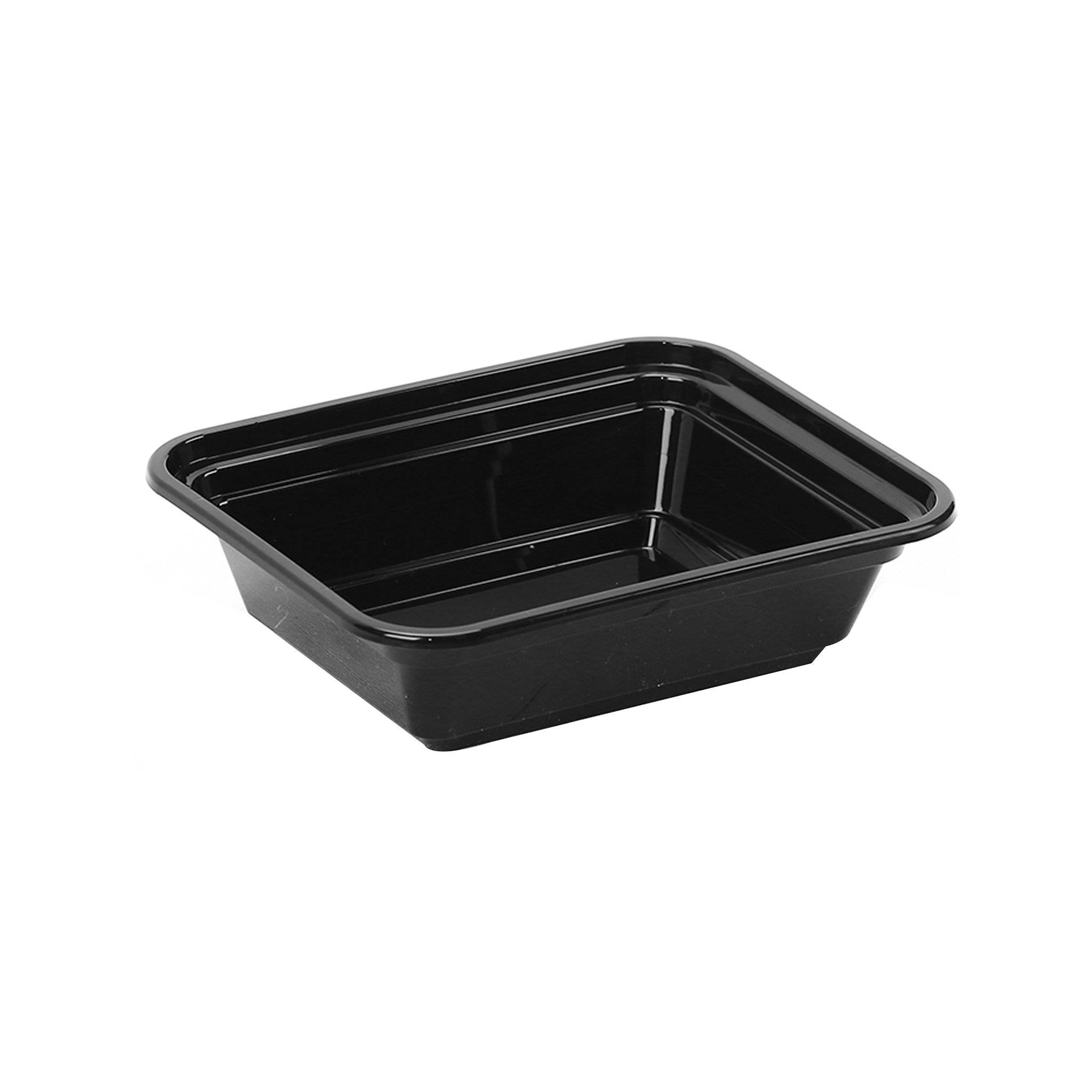 Black Base Rectangular Microwavable Container - Hotpack Oman