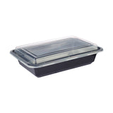 Black Base Rectangular Container With lid 5 Pieces - hotpack.om