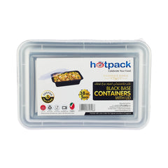 Black Base Rectangular Container With lid 5 Pieces - hotpack.om