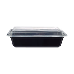 Black Base Rectangular Container With lid 5 Pieces - hotpack.om