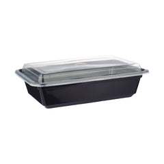 Black Base Rectangular Container With lid 5 Pieces - hotpack.om