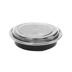 Black Base Round Container 32 Oz 300 Pieces - Hotpack Oman