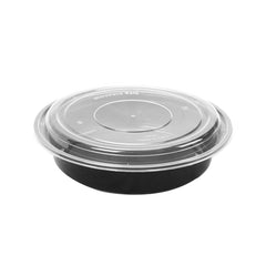 Black Base Round Container 48 oz 300 Pieces - Hotpack Oman