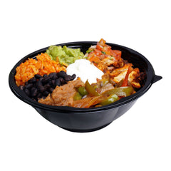 Black Base Round Salad Bowl 24 Oz