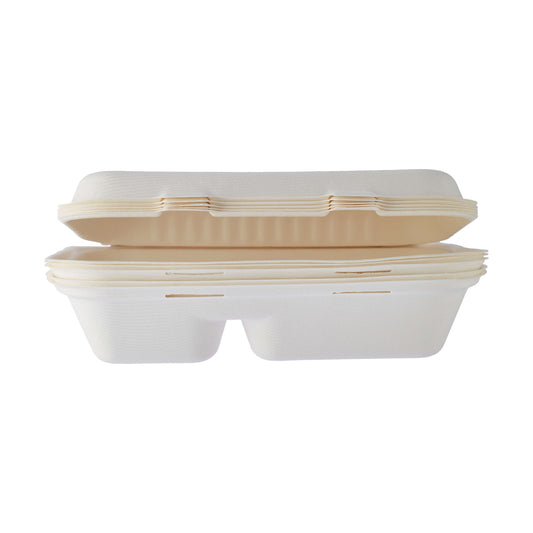 500 Pieces Bio Degradable Lunch Box In 2 Compartment