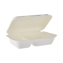 Bio degradable Lunch box in 2 compartment - 500 Pcs - Hotpack Oman