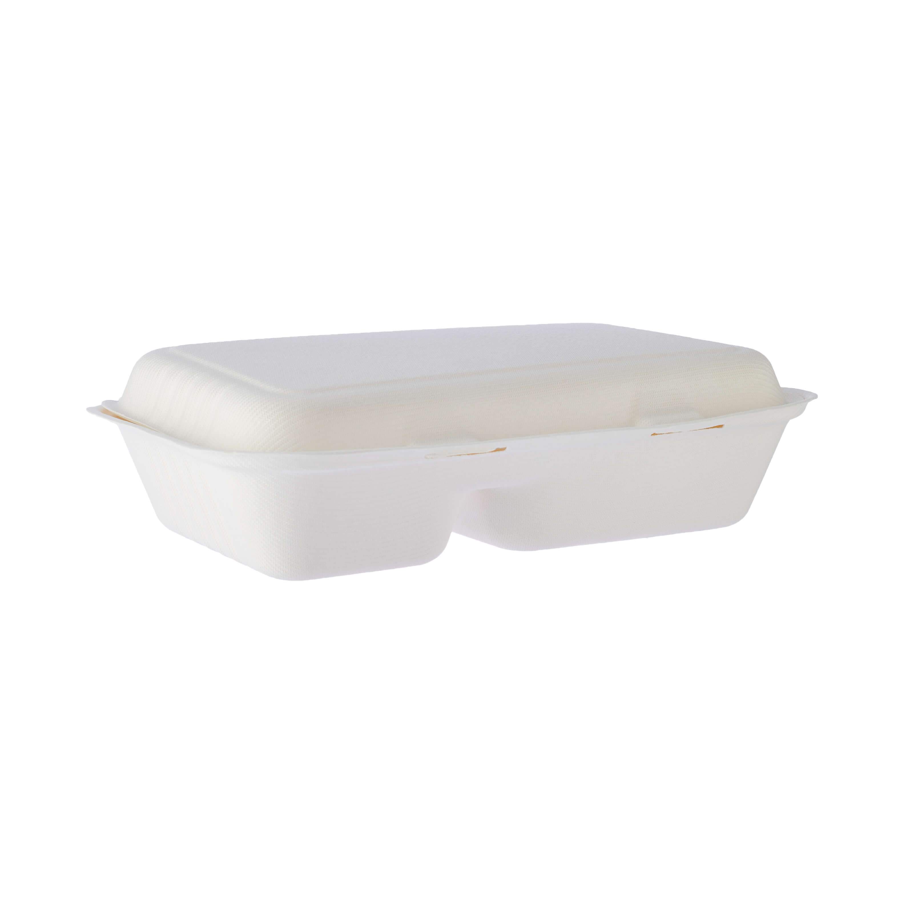 Bio degradable Lunch box in 2 compartment - 500 Pcs - Hotpack Oman