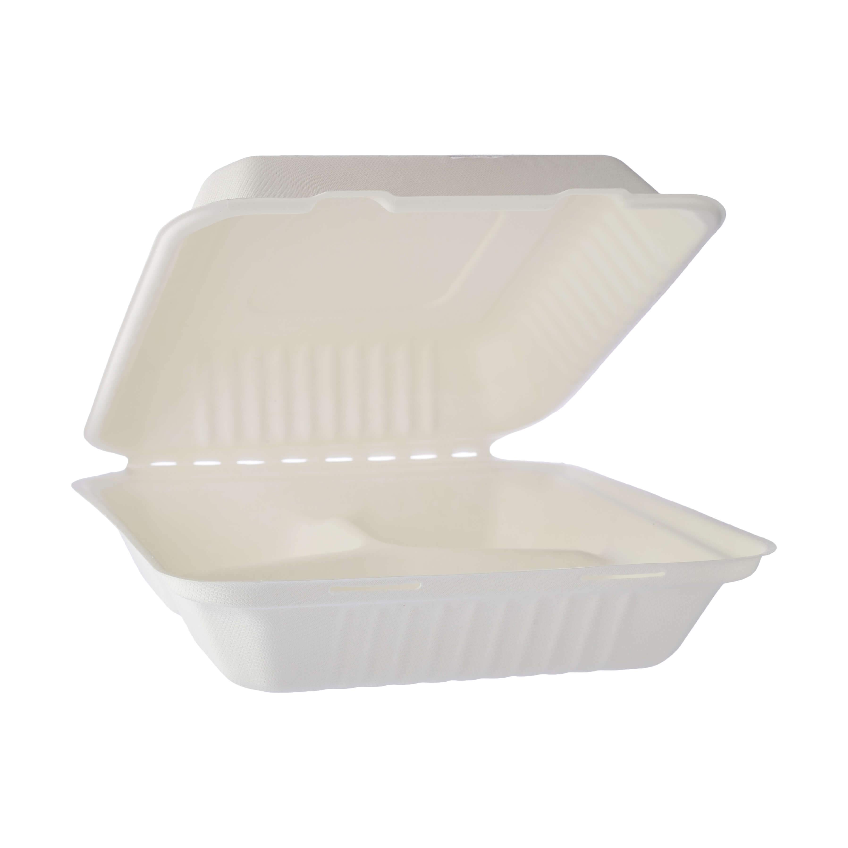 Bio degradable Lunch box in 3 compartment - 200 Pcs - Hotpack Oman