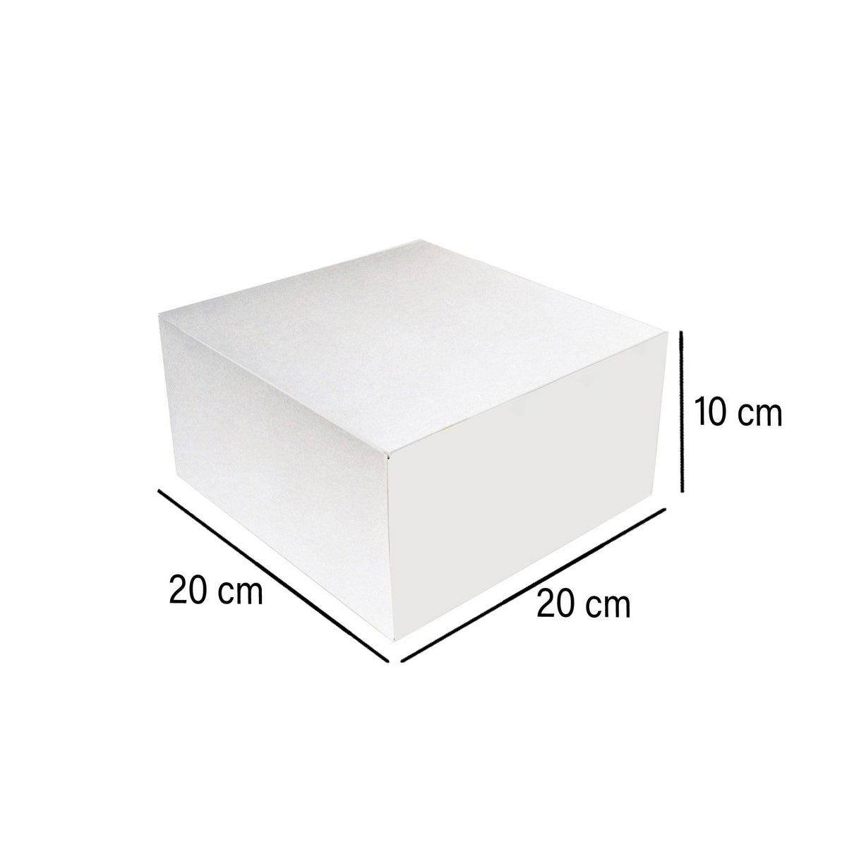 White Cake Box 100 Pieces 20 x 20cm - Hotpack Oman