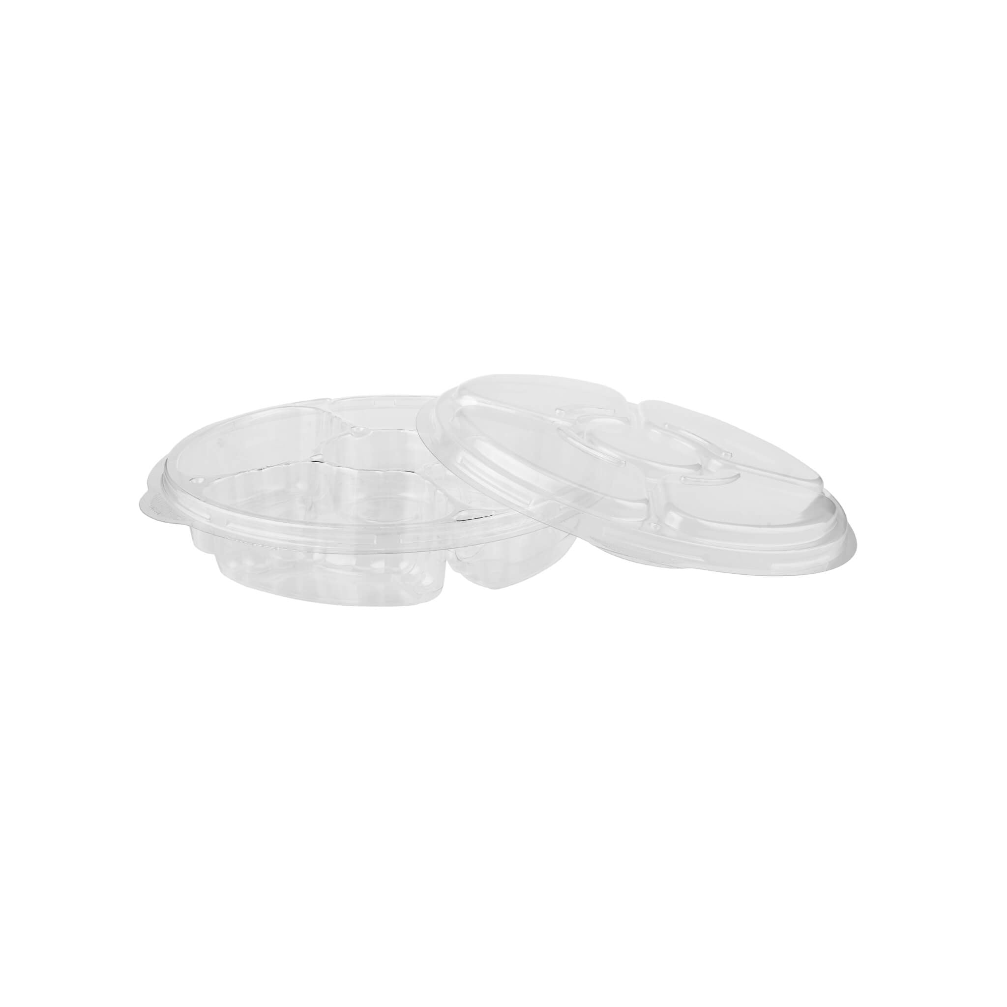 5 Compartment clear container with lid Lid 50 Pieces - Hotpack Oman