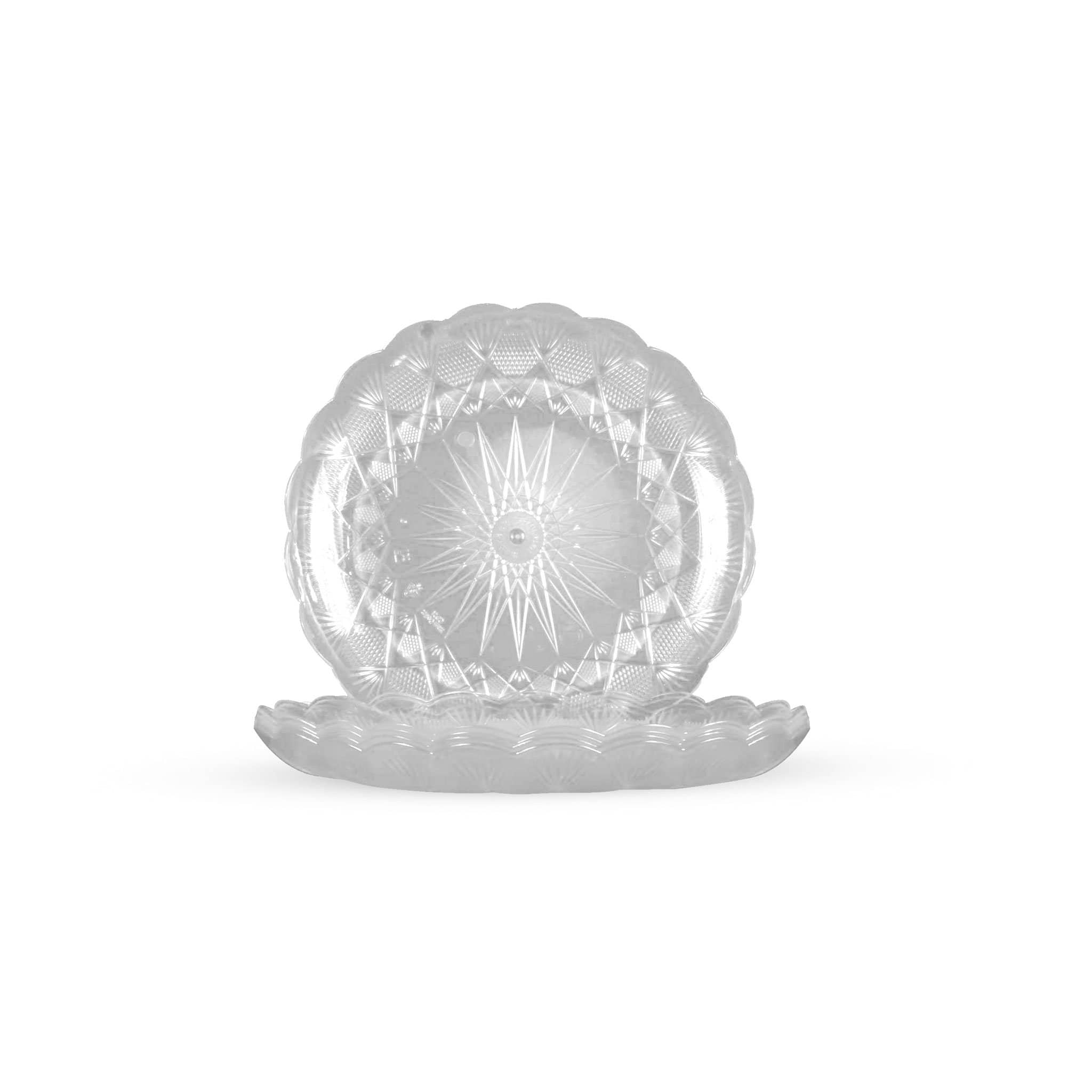 18 Cm Round Crystal Design Plate 