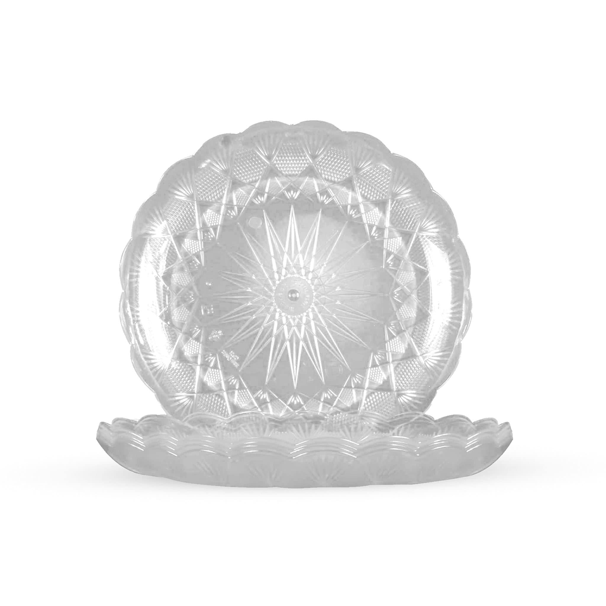 33 Cm Round Crystal Design Plate 