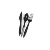 Hotpack | Medium Duty Black Cutlery Set (Spoon/Fork/Knife/Napkin) | 500 Pieces - Hotpack Global