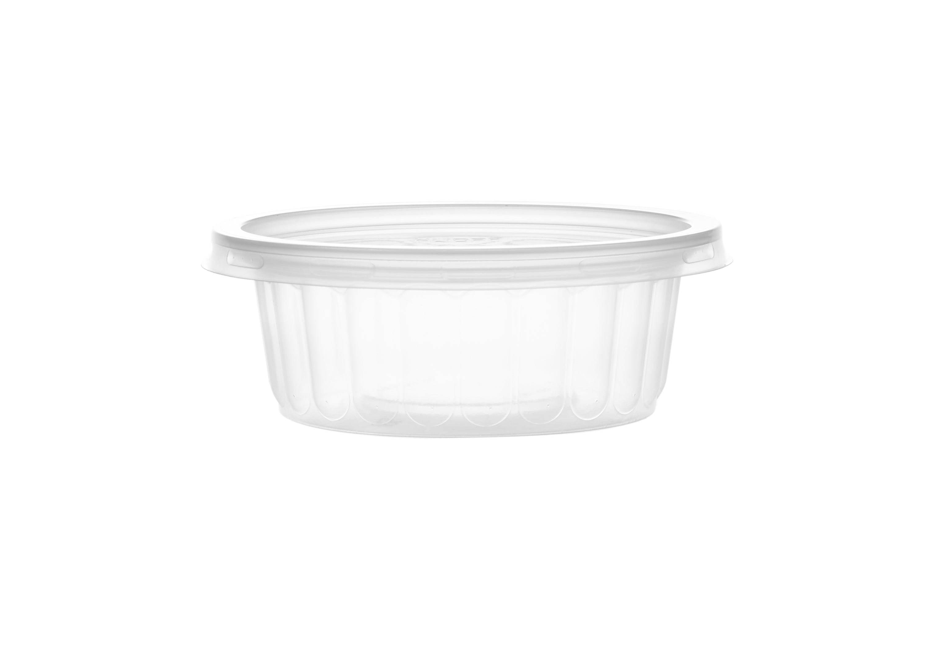 Disposable Plastic Corrugated Clear Round Container 250ML - Hotpack Oman