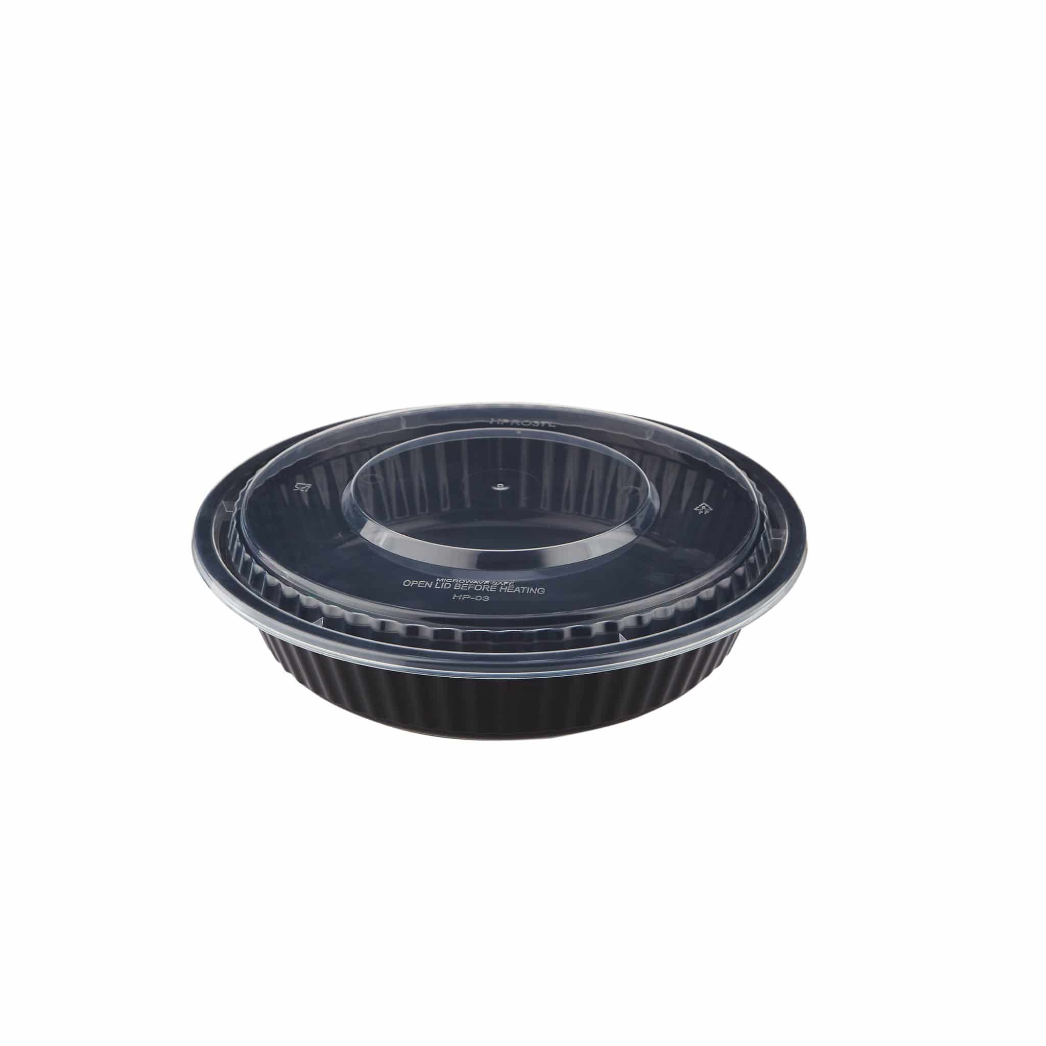 Black Base Heavy Duty Round Container 37 Oz 300 Pieces - Hotpack Oman