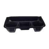 Black Base Rectangular 4-Compartment Container 200 Pieces - Hotpack Oman