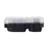Black Base Rectangular 5-Compartment Container 200 Pieces - Hotpack Oman