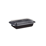 Black Base Rectangular Container 8 oz (250 ml) 300 Pieces - Hotpack Oman