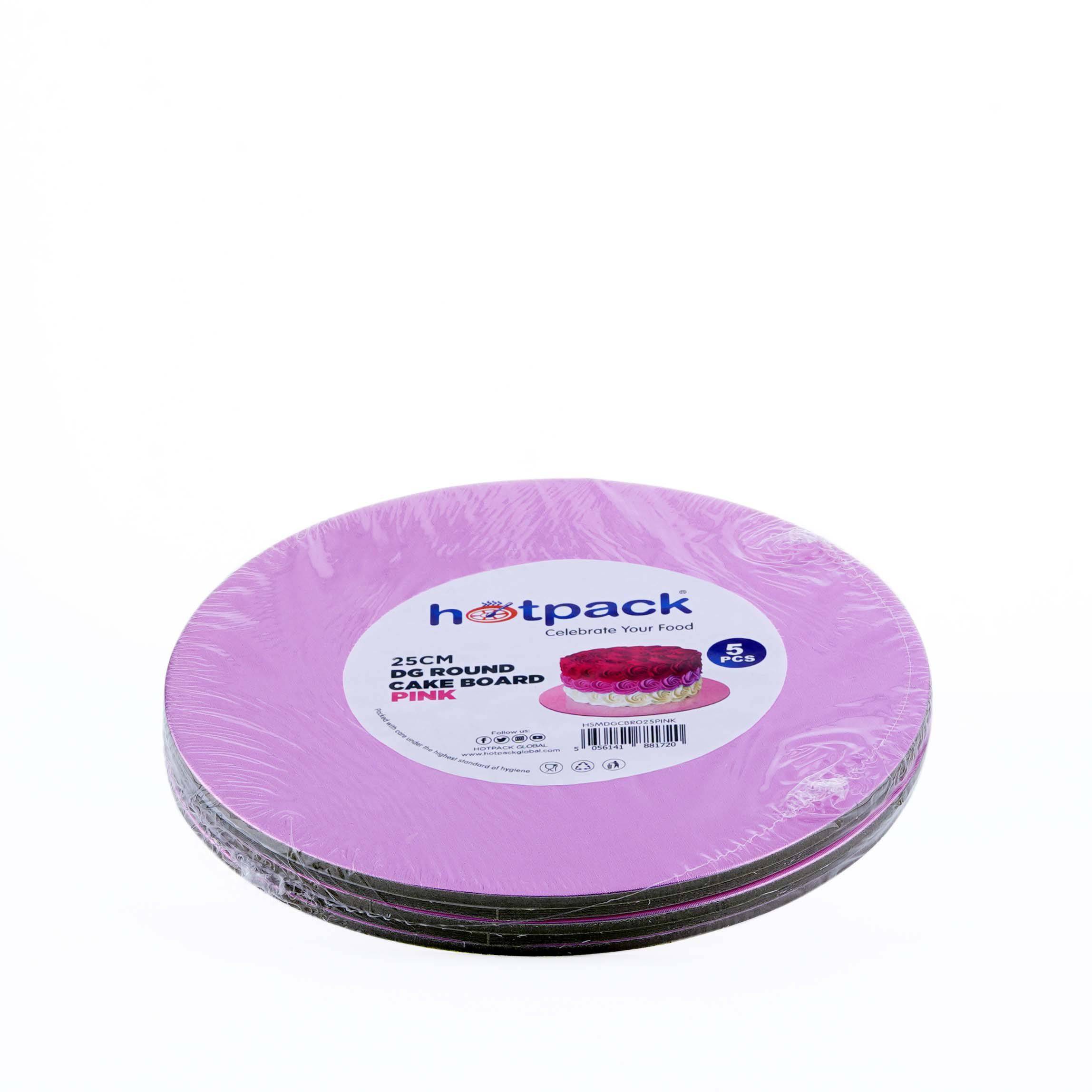 Pink Round Cake Board 5 Pieces - Hotpack Oman