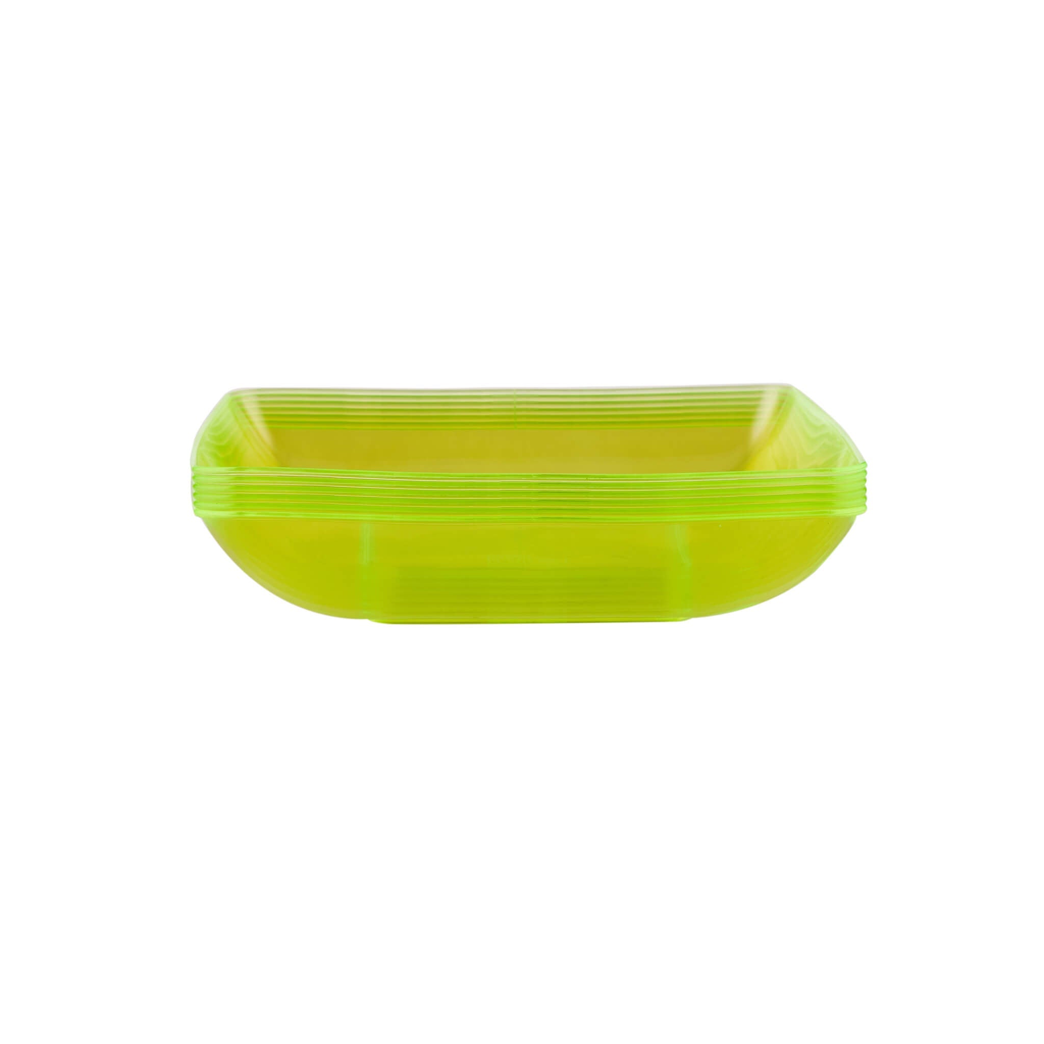 Premium Square Deep Neon Green Plate 6 Pieces - Hotpack Oman