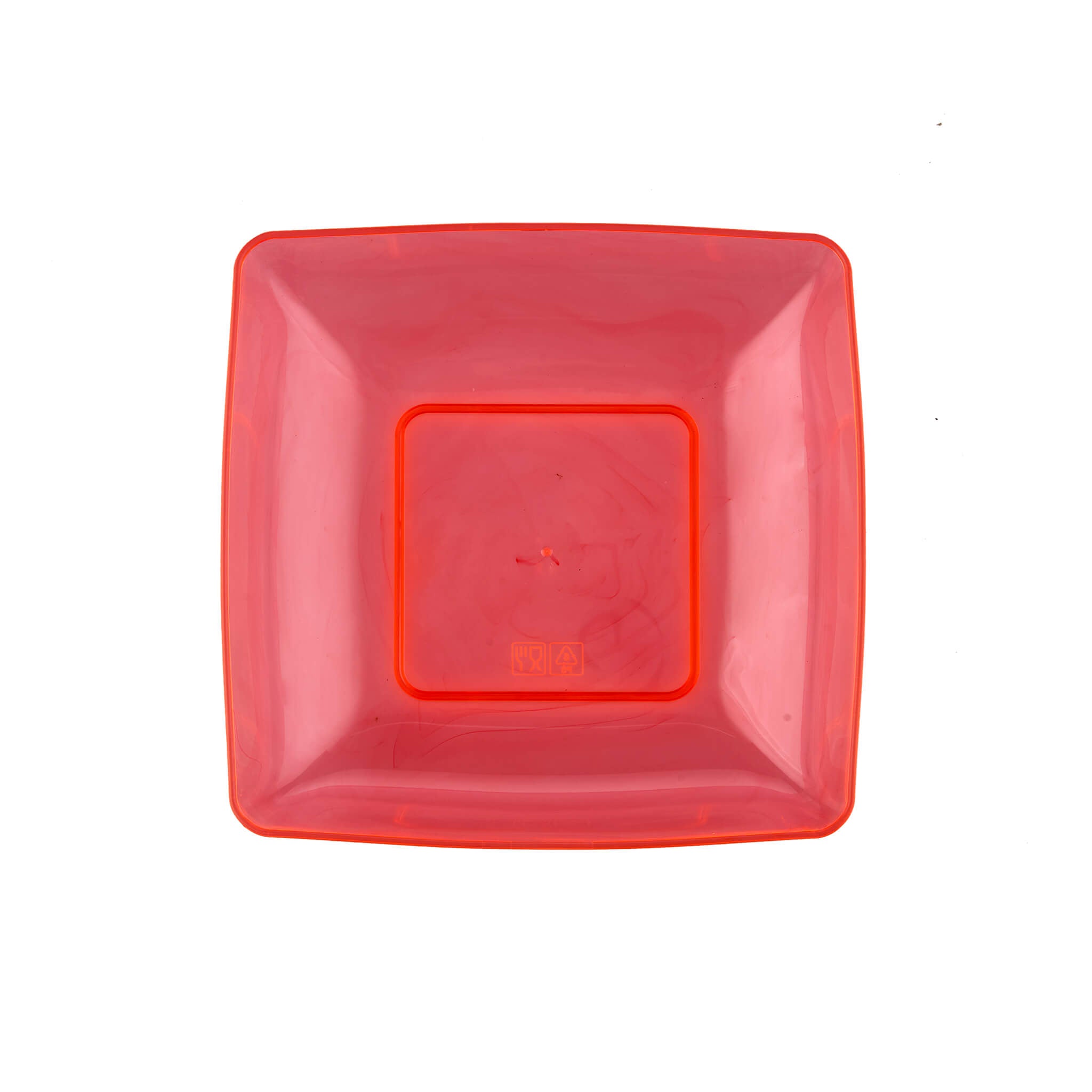 Premium Square Deep Neon orange Plate 6 Pieces - Hotpack Oman