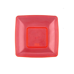 Premium Square Deep Neon orange Plate 6 Pieces - Hotpack Oman